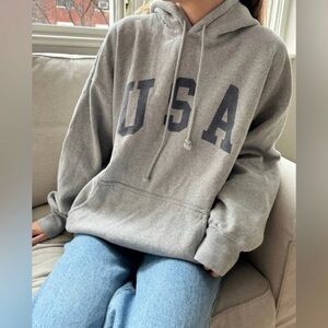 Brandy melville gray oversized Christy USA hoodie